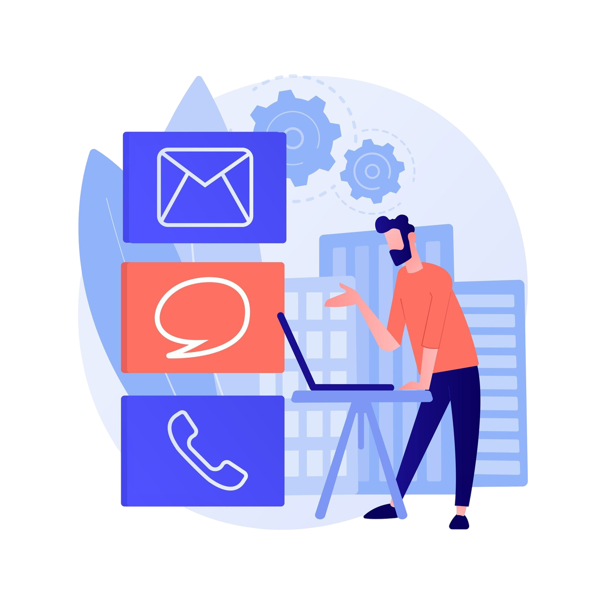 Personne debout en train d'échanger en visio sur son ordinateur
