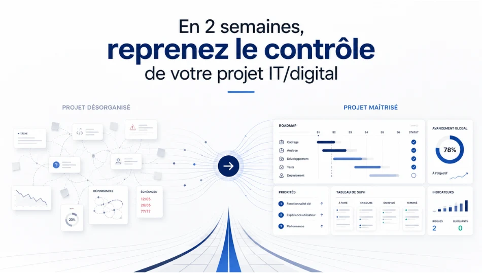 De projet désorganisé à projet maîtrisé — reprenez le contrôle de votre projet IT/digital en 2 semaines