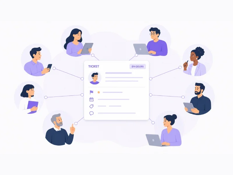 Membres d'un service tous liés à un ticket